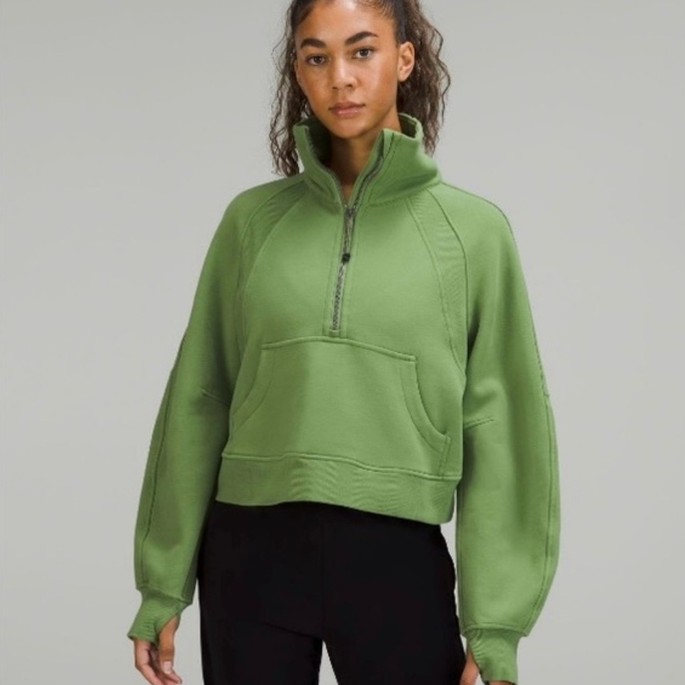 Lululemon Scuba Oversized Funnel-Neck Half Zip Green Foliage Size XS/S